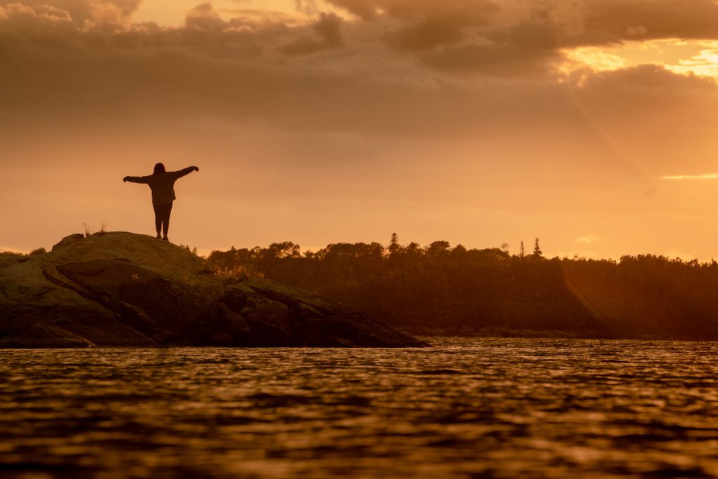 August 14, 2019. Nora Sneaky on the banks of the Wabigoon River. Taken by Allan Lissner